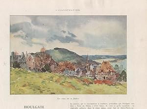 Planche couleur 1925 tiree de illustration LES VILLAS SUR LA FALAISE HOULGATE