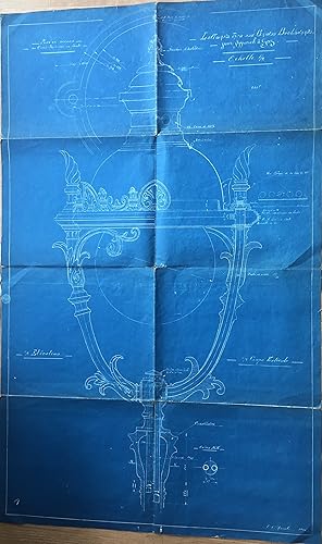 Image du vendeur pour Plan d'une Lyre  gaz surpress tablie pour la Compagnie parisienne d'clairage mis en vente par PRISCA