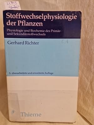 Immagine del venditore per Stoffwechselphysiologie der Pflanzen: Physiologie und Biochemie des Primr- und Sekundrstoffwechsels. venduto da Versandantiquariat Waffel-Schrder