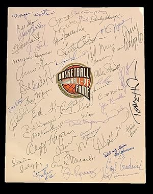 Board Signed by 48 Members of the Basketball Hall of Fame