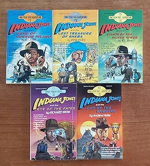 Image du vendeur pour FIND YOUR FATE ADVENTURE #1 - #5: INDIANA JONES AND THE CURSE OF HORROR ISLAND & THE LOST TREASURE OF SHEBA & THE GIANTS OF THE SILVER TOWER & THE EYE OF THE FATES & THE CUP OF THE VAMPIRE mis en vente par Kathmandu Books