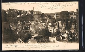 Ansichtskarte Luxembourg, Le faubourg du Grund et la Ville Haute