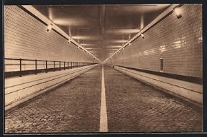 Seller image for Ansichtskarte Anvers, Vue interieure du Tunnel pour vehicules sous l`Escaut, Eclairage Philora au Sodium for sale by Bartko-Reher