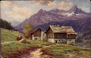 Künstler Ansichtskarte / Postkarte Hoy, W., Alpenhütte, Gebirge - Degi 1290