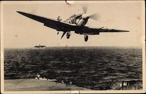 Bild des Verkufers fr Ansichtskarte / Postkarte Kaatsheuvel Nordbrabant, Vickers Supermarine Seafire, jachtvliegtuig, Jagdflugzeug Royal Navy zum Verkauf von akpool GmbH