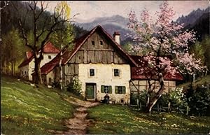 Künstler Ansichtskarte / Postkarte Hoy, W., Bauernhof in Hessen - Degi 1405