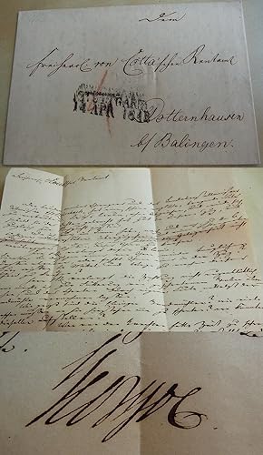 Bild des Verkufers fr Verleger Georg von COTTA (1796-1863): Brief STUTTGART 1842, ber Ankauf Pferd zum Verkauf von Versandantiquariat tucholsklavier