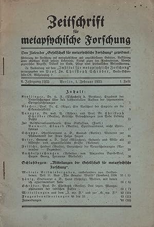 Zeitschrift für metaphysische Forschung. Den Zielen der "Gesellschaft für metaphysische Forschung...