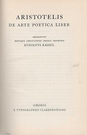 Bild des Verkufers fr De Arte Poetica Liber. Recognovit brevique adnotatione critica instruxit Rudolfus Kassel. (= Scriptorum Classicorum Bibliotheca Oxoniensis). zum Verkauf von Antiquariat Dirk Borutta