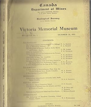 Seller image for Canada Department of Mines - Geological Survey - Victoria Memorial Museum : Palaeontology - Palaebotany - Mineralogy - Natural History - Anthropology for sale by PRISCA