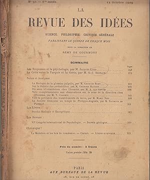 Imagen del vendedor de La Revue des Ides ; Sciences, Philosophie, Critique Gnrale. (N 70 - 6me anne) a la venta por PRISCA