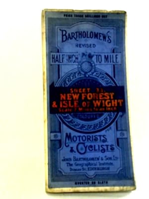 Bild des Verkufers fr New Forest & Isle of Wight: Bartholomew's Revised Half-Inch Contoured Maps. Sheet 33. Folded coloured map mounted on cloth. zum Verkauf von World of Rare Books