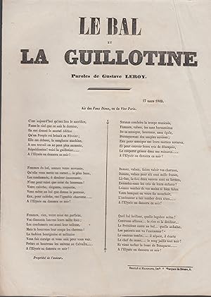 Seller image for Le Bal et la guillotine, paroles de Gustave Leroy. (deux exemplaires) for sale by PRISCA