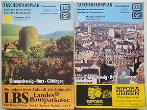 Konvolut 2 Bände: Taschenfahrplan Braunschweig - Harz - Göttingen. Dienststück. 1. Winter 1976/19...