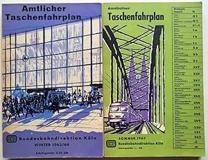 Konvolut 2 Bände: Amtlicher Taschenfahrplan Köln. Winter 1963/64. Sommer 1965.
