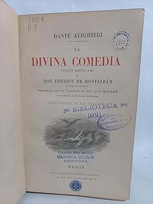 Imagen del vendedor de La Divina Comedia - Primera edicin en esta traduccin a la venta por Libros de Ultramar Alicante