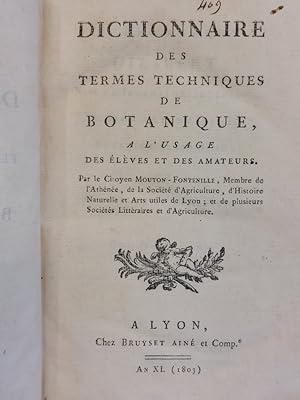 Dictionnaire des termes techniques de botanique, à l'usage des élèves et des amateurs.