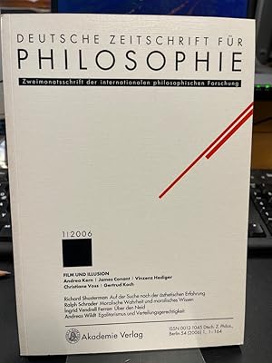 Bild des Verkufers fr Deutsche Zeitschrift fr Philosophie 2006 54. Jg Heft 1. Schwerpunkt: Film und Illusion. Zweimonatsschrift der internationalen philosophischen Forschung. zum Verkauf von Altstadt-Antiquariat Nowicki-Hecht UG