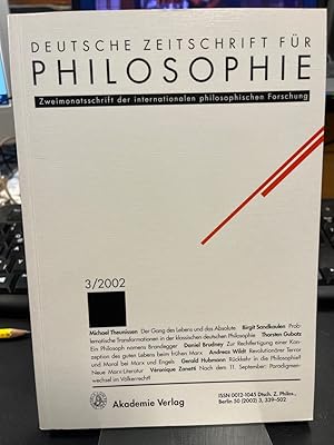 Bild des Verkufers fr Deutsche Zeitschrift fr Philosophie 2002 50. Jg Heft 3. Schwerpunkt: Marx in der Diskussion. Zweimonatsschrift der internationalen philosophischen Forschung. zum Verkauf von Altstadt-Antiquariat Nowicki-Hecht UG