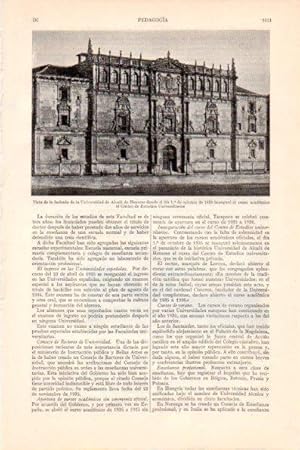 Bild des Verkufers fr LAMINA V28989: Fachada de la Universidad de Alcala de Henares octubre 1935 zum Verkauf von EL BOLETIN