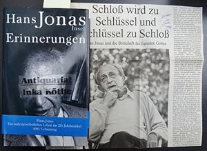 Erinnerungen : nach Gesprächen mit Rachel Salamander + großer Zeitungsausschniit über Jonas (1999...