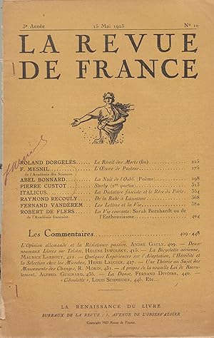 Image du vendeur pour La revue de France : L'oeuvre de Pasteur mis en vente par PRISCA