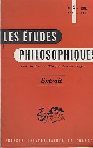 Bild des Verkufers fr Les tudes philosophiques : Extrait : Sur la mthode dialectique dans l'tude des groupes restreints. zum Verkauf von PRISCA