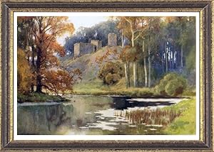 Roxburgh Castle in Scotland,Vintage Watercolor Print