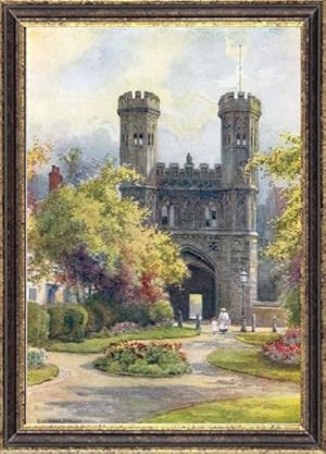 The St. Augustine's Abbey Gateway in Canterbury, England,Vintage Watercolor Print
