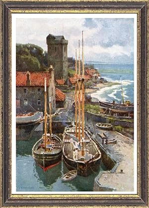 Dysart in Fife, Scotland,Vintage Watercolor Print