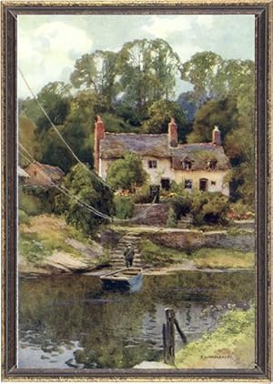 The ferry at Overton on Dee near Wrexham, Wales,Vintage Watercolor Print