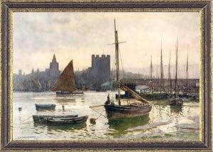 Rochester and Strood in Kent, England,Vintage Watercolor Print