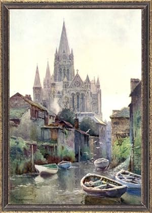 Truro Cathedral in Cornwall, England,Vintage Watercolor Print