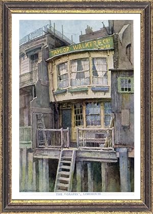 The Grapes Limehouse in Limehouse, East London,Vintage Watercolor Print