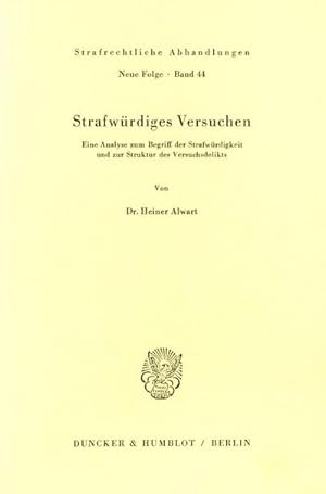 Imagen del vendedor de Strafwrdiges Versuchen. a la venta por BuchWeltWeit Ludwig Meier e.K.