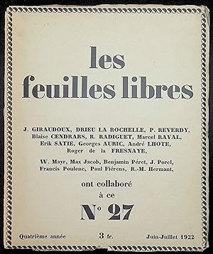 Bild des Verkufers fr Les Feuilles Libres No. 27 Juin-Juillet 1922 zum Verkauf von William Chrisant & Sons, ABAA, ILAB. IOBA, ABA, Ephemera Society