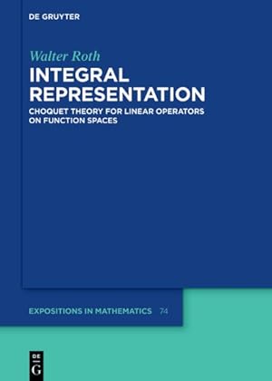 Imagen del vendedor de Integral Representation: Choquet Theory for Linear Operators on Function Spaces a la venta por GreatBookPrices