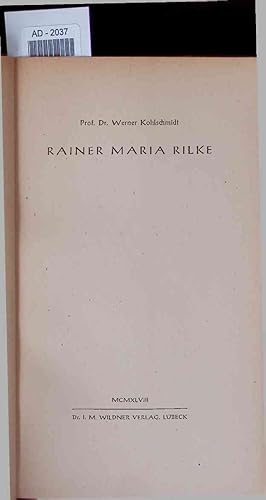 Bild des Verkufers fr Rainer Maria Rilke. zum Verkauf von Antiquariat Bookfarm