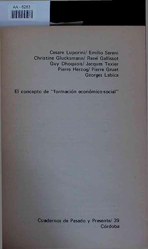 Seller image for El concepto de "formacion economico-social". for sale by Antiquariat Bookfarm