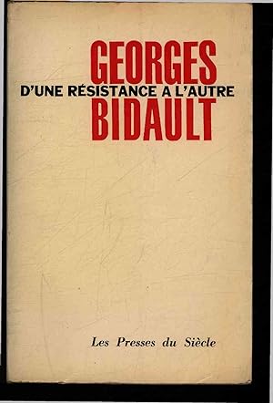 Bild des Verkufers fr D'une Resistance a l'Autre. zum Verkauf von Antiquariat Bookfarm