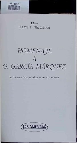 Imagen del vendedor de Homenaje a G. Garcia Marquez. AA-6062 a la venta por Antiquariat Bookfarm