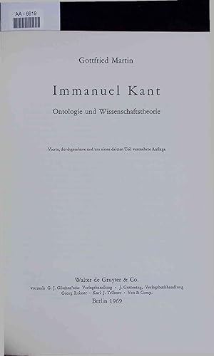 Seller image for Immanuel Kant. Ontologie und Wissenschaftstheorie. for sale by Antiquariat Bookfarm