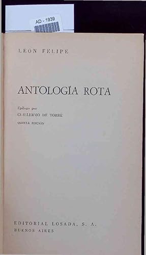 Bild des Verkufers fr Antologia Rota. AD-1939 zum Verkauf von Antiquariat Bookfarm