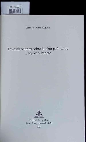 Imagen del vendedor de Investigaciones sobre la obra potica de Leopoldo Panero. AD-2100 a la venta por Antiquariat Bookfarm