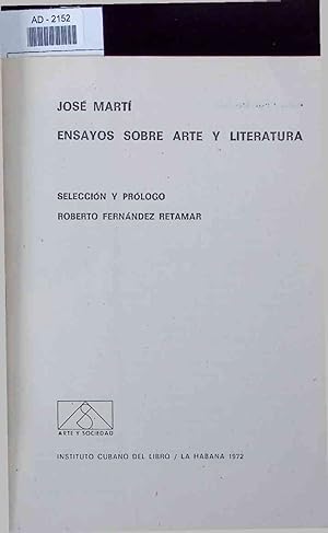 Bild des Verkufers fr Ensayos Sobre Arte y Literatura. AD-2152 zum Verkauf von Antiquariat Bookfarm