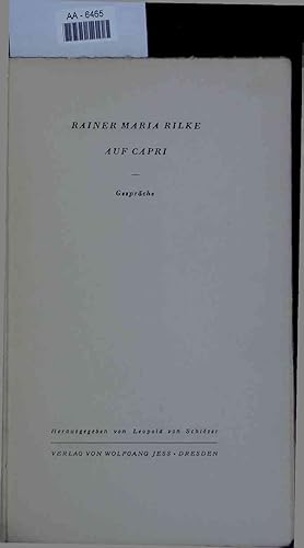 Bild des Verkufers fr Rainer Maria Rilke Auf Capri. AA-6465 zum Verkauf von Antiquariat Bookfarm