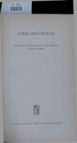 Seller image for Lyrik des Ostens. AA-5894 for sale by Antiquariat Bookfarm
