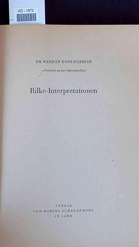 Bild des Verkufers fr Rilke-Interpretationen. zum Verkauf von Antiquariat Bookfarm