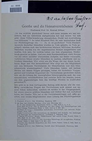 Seller image for Goethe und die Heimatvertriebenen. AA-6688 for sale by Antiquariat Bookfarm