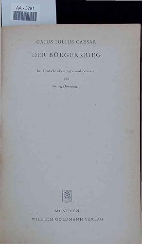 Bild des Verkufers fr Der Brgerkrieg. AA-5761 zum Verkauf von Antiquariat Bookfarm